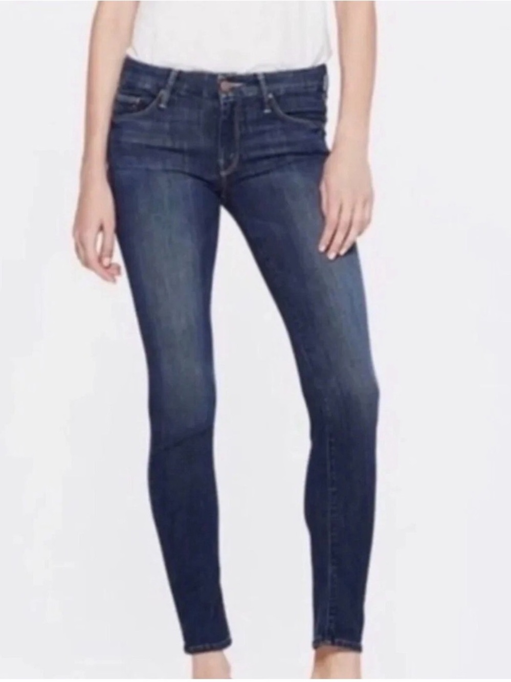 MOTHER Looker Crop Dark Blue Skinny Jeans - Hello Kitty Kitty - sz 30